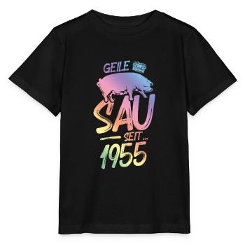 1955 Geile Sau - Stanley/Stella Kinder T-Shirt MINI CREATOR  - Schwarz - Vorne - Mikhail (115cm)