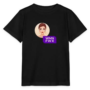 WMN PWR - Visage Féminin - 01 - T-shirt bio MINI CREATOR Stanley/Stella Enfant - noir - Devant - Mikhail (115cm)