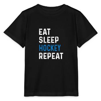 Eat Sleep Hockey Repeat Shirt Teamsport - Stanley/Stella Kinder T-Shirt MINI CREATOR  - Schwarz - Vorne - Mikhail (115cm)