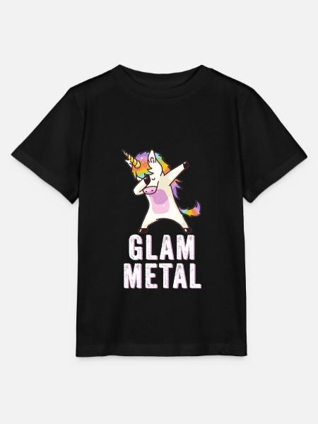 Glam Metal Dabbing Unicorn - Dabbing Unicorn Metal - Stanley/Stella MINI CREATOR Kids’ T-Shirt - black