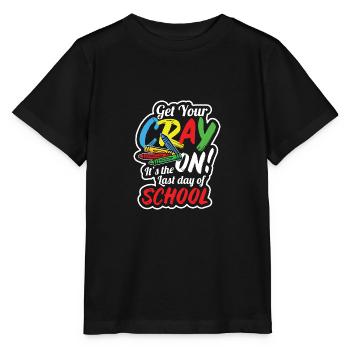Lehrer Crayon Sommerferien - Stanley/Stella Kinder T-Shirt MINI CREATOR  - Schwarz - Vorne - Mikhail (115cm)