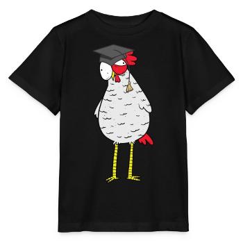 Schlaues kluges Huhn Henne Hühner Federvieh Abi - Stanley/Stella Kinder T-Shirt MINI CREATOR  - Schwarz - Vorne - Mikhail (115cm)