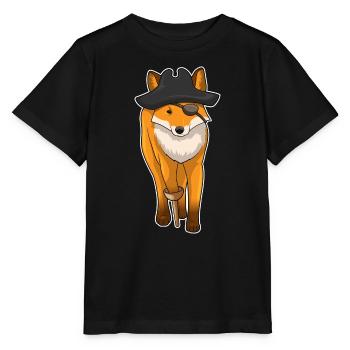 Fuchs Pirat Augenklappe - Stanley/Stella Kinder T-Shirt MINI CREATOR  - Schwarz - Vorne - Mikhail (115cm)