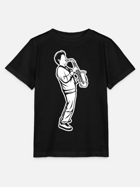 Saxophon Kind - Stanley/Stella Kinder T-Shirt MINI CREATOR  - Schwarz
