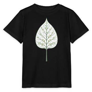 Hidden tree in the leaf - Stanley/Stella MINI CREATOR Kids’ T-Shirt - black - Front - Mikhail (115cm)