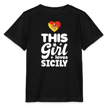 Sicile Flag Italie Palerme Trinacria Italia - T-shirt bio MINI CREATOR Stanley/Stella Enfant - noir - Devant - Mikhail (115cm)