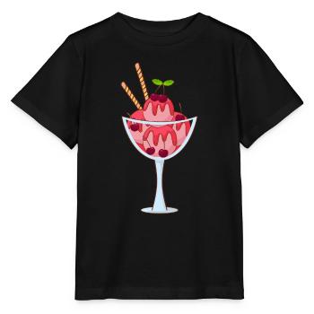 Crème glacée, crème glacée, crème glacée, crème glacée, boule, crème glacée, sundae - T-shirt bio MINI CREATOR Stanley/Stella Enfant - noir - Devant - Mikhail (115cm)