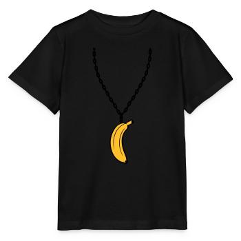 banane halskette schmuck lustig obst design clipar - Stanley/Stella Kinder T-Shirt MINI CREATOR  - Schwarz - Vorne - Mikhail (115cm)