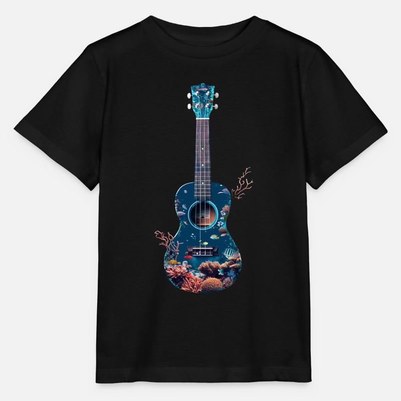 Fisch Ukulele - Stanley/Stella Kinder T-Shirt MINI CREATOR  - Schwarz