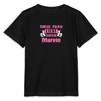 Diese Frau liebt ihren Marvin - Stanley/Stella Kinder T-Shirt MINI CREATOR  - Schwarz - Vorne - Mikhail (115cm)