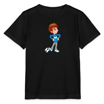 Boy Soccer Player - Stanley/Stella Kinder T-Shirt MINI CREATOR  - Schwarz - Vorne - Mikhail (115cm)