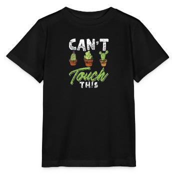 Funny Cactus Shirt Distressed - Stanley/Stella MINI CREATOR Kids’ T-Shirt - black - Front - Mikhail (115cm)