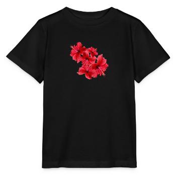 Hibiscus,Flower,Lotus,Blossom,Floral - Stanley/Stella MINI CREATOR Kids’ T-Shirt - black - Front - Mikhail (115cm)