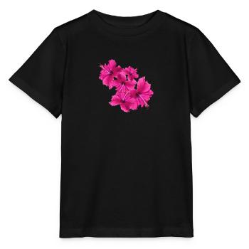 Hibiscus,Flower,Lotus,Blossom,Floral - Stanley/Stella MINI CREATOR Kids’ T-Shirt - black - Front - Mikhail (115cm)