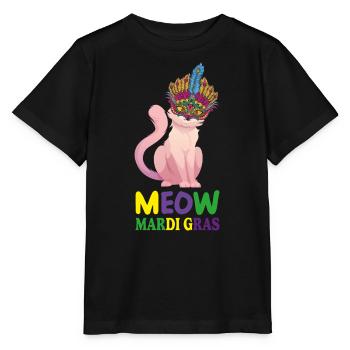 Lustige Katzen, Miau Mardi Gras, Miau, Mardi Gras Katzen - Stanley/Stella Kinder T-Shirt MINI CREATOR  - Schwarz - Vorne - Mikhail (115cm)