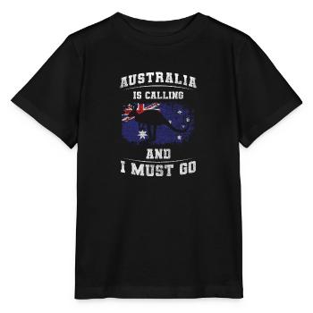 Voyage dans l’Outback Animal Kookaburra - T-shirt bio MINI CREATOR Stanley/Stella Enfant - noir - Devant - Mikhail (115cm)
