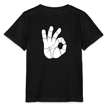 Signe de la main OK | OK signe de la main - T-shirt bio MINI CREATOR Stanley/Stella Enfant - noir - Devant - Mikhail (115cm)