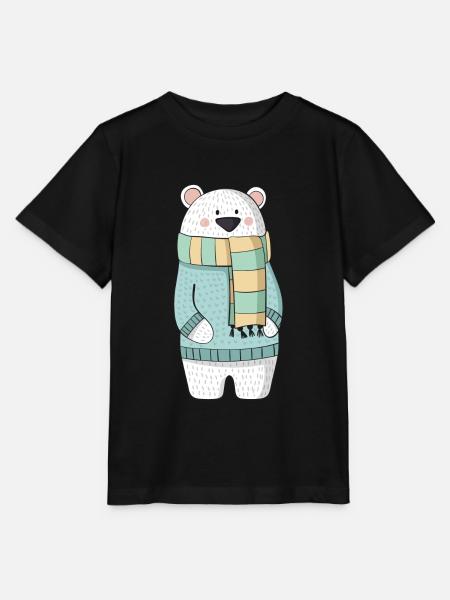 Eisbär mit Schal und Pullover - Stanley/Stella Kinder T-Shirt MINI CREATOR  - Schwarz