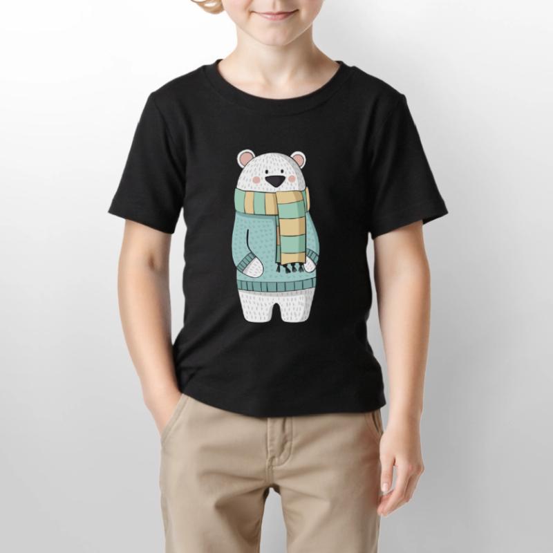 Eisbär mit Schal und Pullover Stanley/Stella Kinder T-Shirt MINI CREATOR 