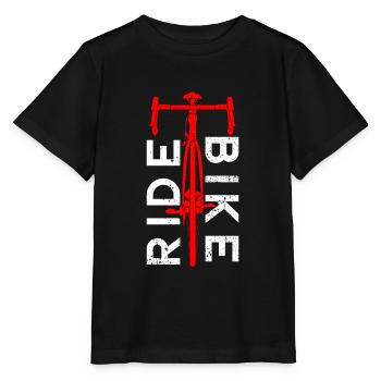 ride bike typography and red road bike grunge - Stanley/Stella MINI CREATOR Kids’ T-Shirt - black - Front - Mikhail (115cm)