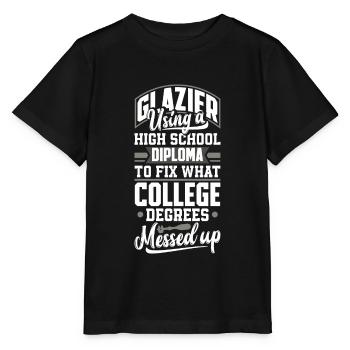 Vitrier Window Fitter Pun - T-shirt bio MINI CREATOR Stanley/Stella Enfant - noir - Devant - Mikhail (115cm)