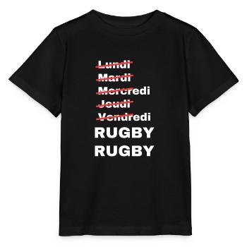 week-end rugby - T-shirt bio MINI CREATOR Stanley/Stella Enfant - noir - Devant - Mikhail (115cm)