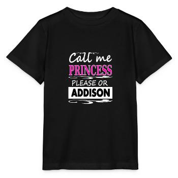 I'm Addison, my name is Princess Addison gift - Stanley/Stella MINI CREATOR Kids’ T-Shirt - black - Front - Mikhail (115cm)