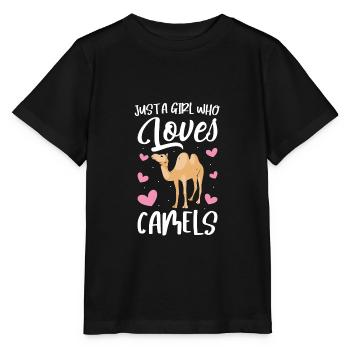 Just A Girl Who Loves Camels - Stanley/Stella Kinder T-Shirt MINI CREATOR  - Schwarz - Vorne - Mikhail (115cm)