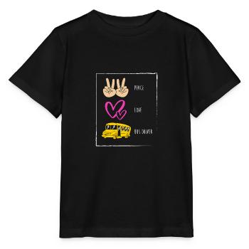 Schulbusfahrer Schulbus - Stanley/Stella Kinder T-Shirt MINI CREATOR  - Schwarz - Vorne - Mikhail (115cm)