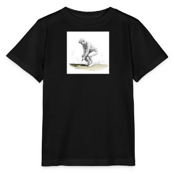 Golfspieler mit Minischläger - Stanley/Stella Kinder T-Shirt MINI CREATOR  - Schwarz - Vorne - Mikhail (115cm)