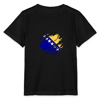Flagge Bosnien bosnisches - Stanley/Stella Kinder T-Shirt MINI CREATOR  - Schwarz - Vorne - Mikhail (115cm)