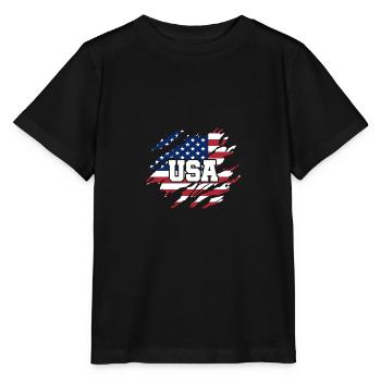 Amerika Patriot - Stanley/Stella Kinder T-Shirt MINI CREATOR  - Schwarz - Vorne - Mikhail (115cm)