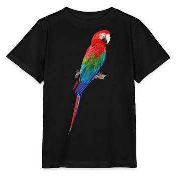 Ara à ailes vertes - T-shirt bio MINI CREATOR Stanley/Stella Enfant - noir - Devant - Mikhail (115cm)