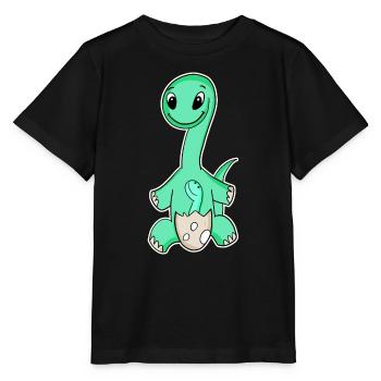 Dinosaurs with Baby Dinosaurs - Stanley/Stella MINI CREATOR Kids’ T-Shirt - black - Front - Mikhail (115cm)