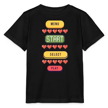Menu Démarrer Sélectionner Jouer - T-Shirt Gaming - T-shirt bio MINI CREATOR Stanley/Stella Enfant - noir - Devant - Mikhail (115cm)
