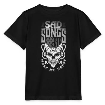 Emoticon Les chansons tristes me rendent heureux Esthétique Emocore - T-shirt bio MINI CREATOR Stanley/Stella Enfant - noir - Devant - Mikhail (115cm)