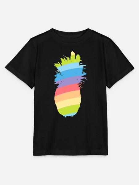 Regenbogen - Ananas - Stanley/Stella Kinder T-Shirt MINI CREATOR  - Schwarz
