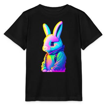 Kaninchen im urbanen Stil - Stanley/Stella Kinder T-Shirt MINI CREATOR  - Schwarz - Vorne - Mikhail (115cm)