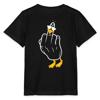 Goose Middle Finger Humor - Stanley/Stella MINI CREATOR Kids’ T-Shirt - black - Front - Mikhail (115cm)