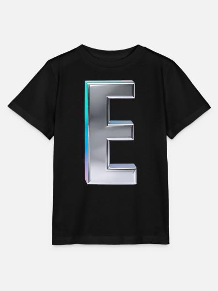 Chrome ,, E " Metallic - Stanley/Stella Kinder T-Shirt MINI CREATOR  - Schwarz