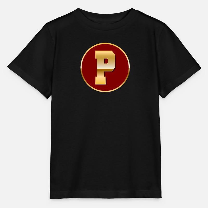 Buchstabe P - Stanley/Stella Kinder T-Shirt MINI CREATOR  - Schwarz