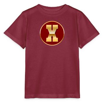 Lettre X - T-shirt bio MINI CREATOR Stanley/Stella Enfant - bordeaux - Devant - Kain (125cm)
