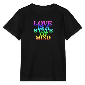 l’amour est un état d’, LGBT,regenbogen,bunt - T-shirt bio MINI CREATOR Stanley/Stella Enfant - noir - Devant - Mikhail (115cm)