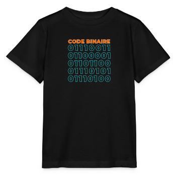 Code binaire - T-shirt bio MINI CREATOR Stanley/Stella Enfant - noir - Devant - Mikhail (115cm)