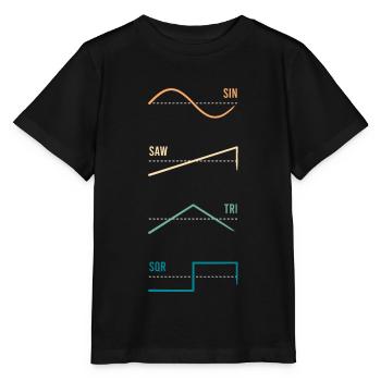 Synthesizer Wellenform Vintage - Stanley/Stella Kinder T-Shirt MINI CREATOR  - Schwarz - Vorne - Mikhail (115cm)