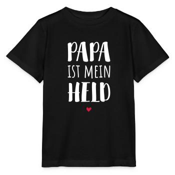 Papa ist mein Held / Papa ist der Beste! - Stanley/Stella Kinder T-Shirt MINI CREATOR  - Schwarz - Vorne - Mikhail (115cm)