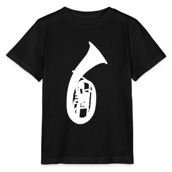 Cor ténor Corne ténor silhouette blanc - T-shirt bio MINI CREATOR Stanley/Stella Enfant - noir - Devant - Mikhail (115cm)