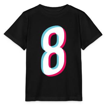 8 - NUMMER 8 - Zahl 8 Trikotnummer - Stanley/Stella Kinder T-Shirt MINI CREATOR  - Schwarz - Vorne - Mikhail (115cm)