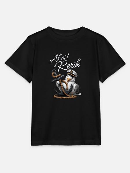 Ahoi Rerik Lustige Möwe mit Anker - Stanley/Stella Kinder T-Shirt MINI CREATOR - Schwarz