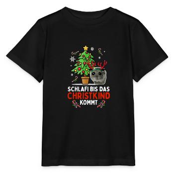 Schlaf Bis Das Christkind Kommt Hamster - Stanley/Stella Kinder T-Shirt MINI CREATOR  - Schwarz - Vorne - Mikhail (115cm)